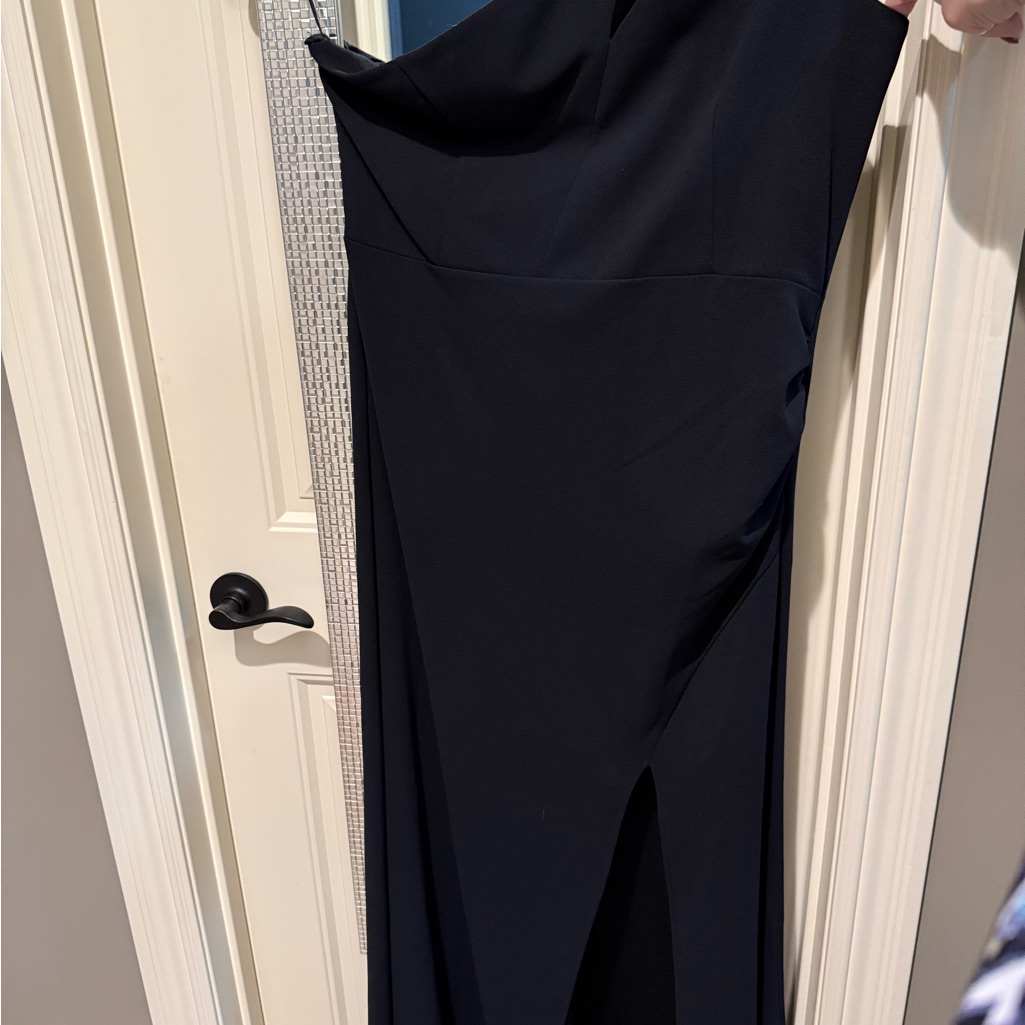 Elegant One Shoulder Black Dress